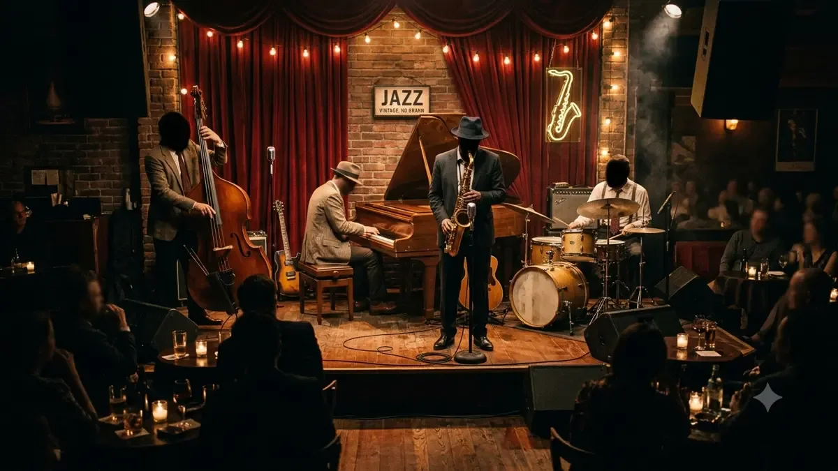 Escenario evocativo de la historia del jazz